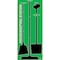 5S Supplies 5S Housekeeping Shadow Board Broom Station Version 7 - Green Board / Black Shadows  With Broom HSB-V7-GREEN-KIT - alternate 1
